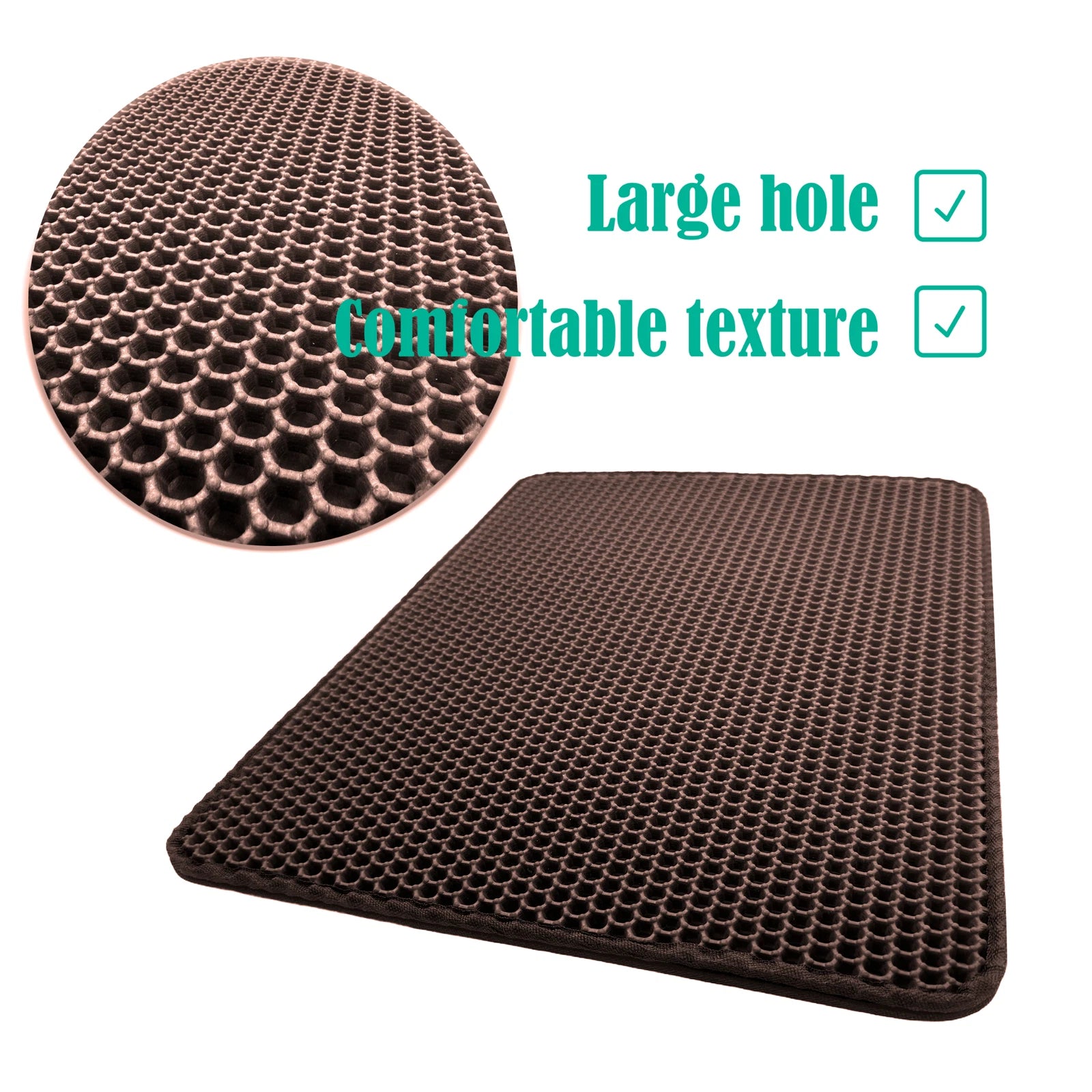Double Layer Cat Litter Mat for Brown Cat (65X55) - EVA Foam Rubber