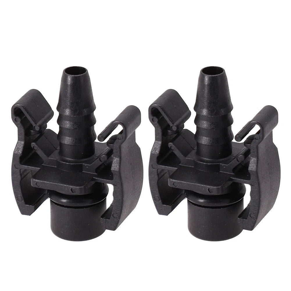 Set of 2 Black ABS Expansion Tank Hose Connectors for Car Cooling Systems