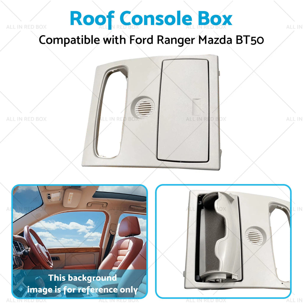 Roof Console Box Sunglass Holder for Ford Ranger Mazda BT50 (2012–2020) Gray