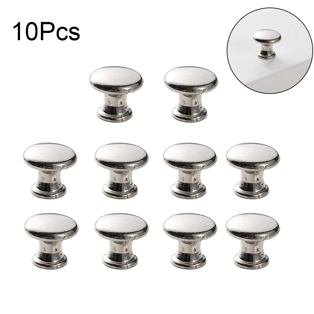 10Pcs Antique Pull Handle Knob for Kitchen Cabinet Drawer Door (Silver)