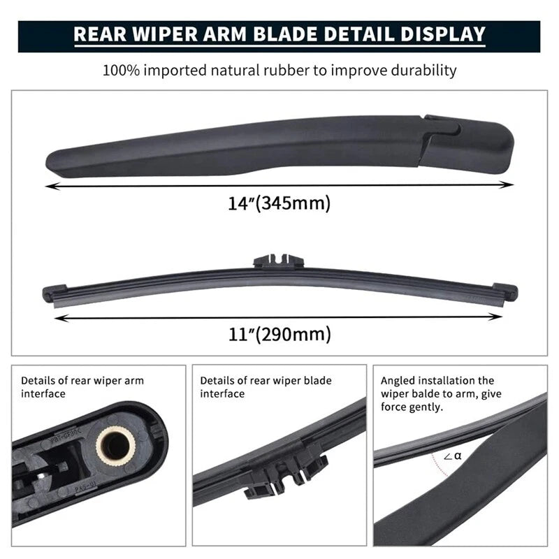 Rear Windshield Wiper Arm & Blade Set for Ford Escape (2013-2018)