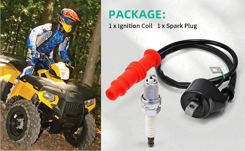 Ignition Coil & Spark Plug for Polaris Sportsman 500 (1996–2002)