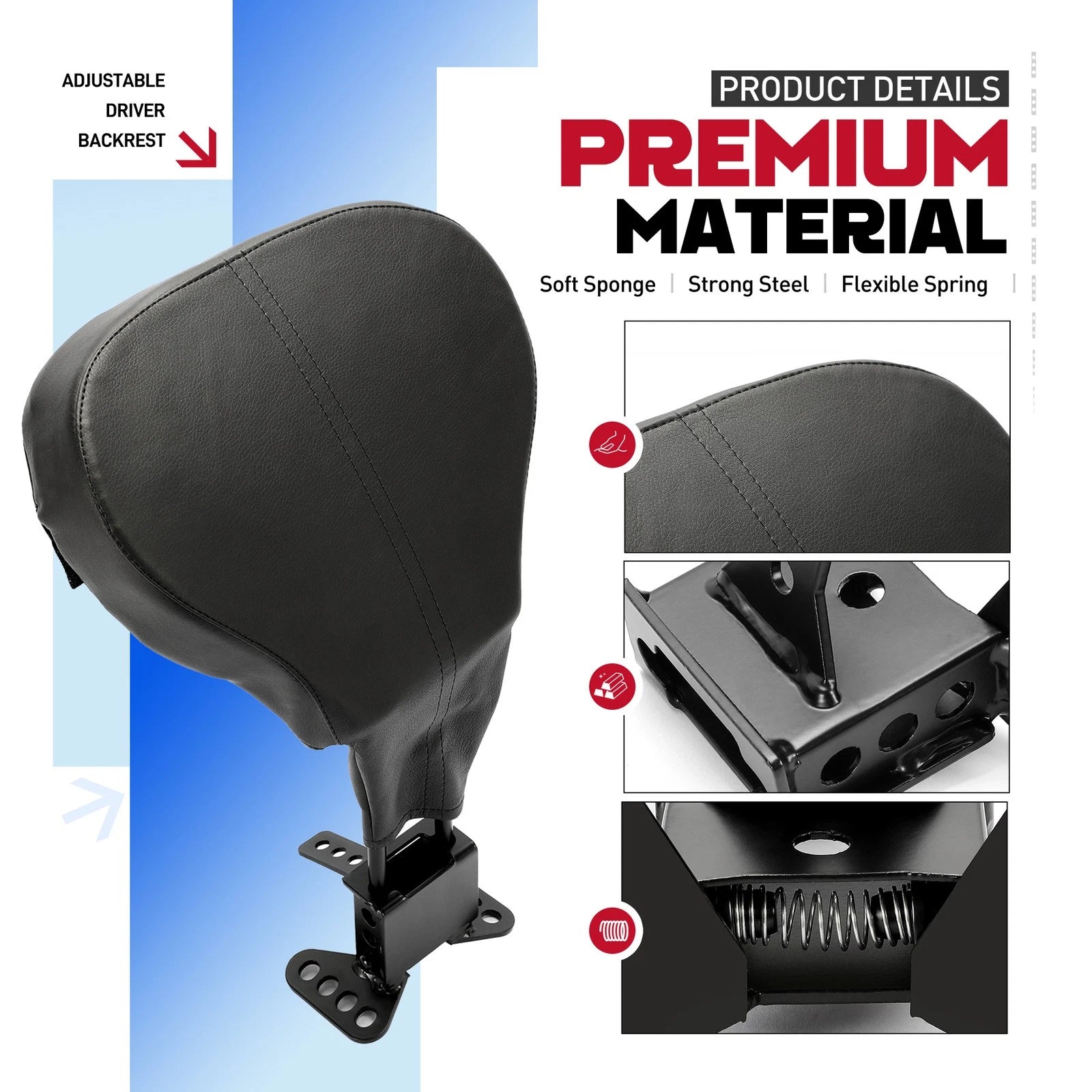 Backrest for Harley Road King, Electra Glide, Street Glide (1988-Present)