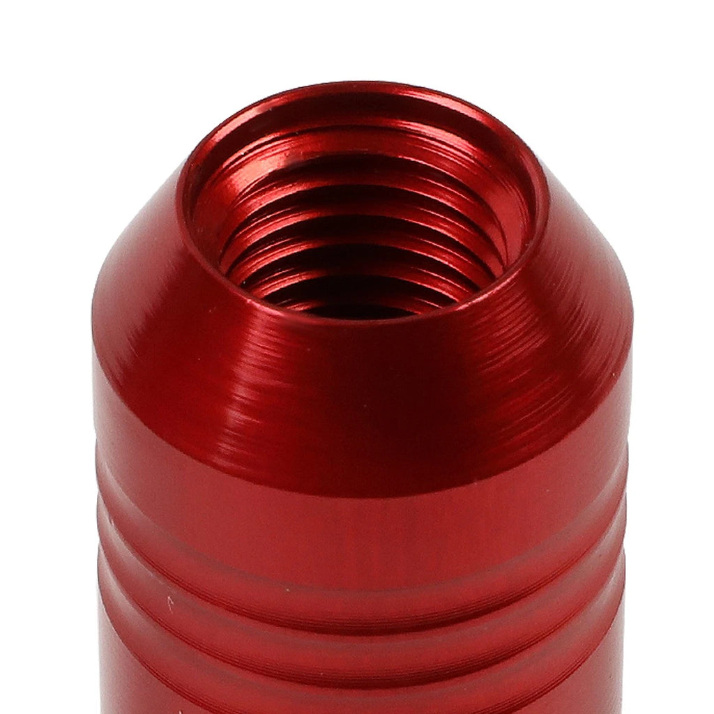 Set of 20 J2 7075 Forged Aluminum M12x1.5 Open-End Lug Nuts w/Adapter Red