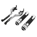 Silver Extendable Brake Clutch Lever Grips Set for Suzuki GSXR600/750 (2006-2019)