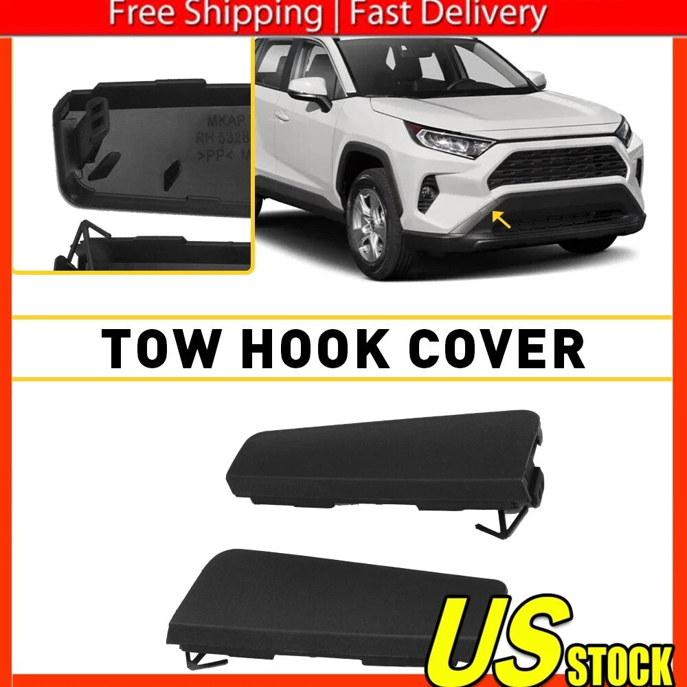 Tow Hook Eye Lower Cover Cap Pair for Toyota RAV4 (2019–2020)