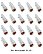 Amber Toggle Switch Extensions 2-1/4in Chrome Metal for Kenworth (Set) (1970–1980)