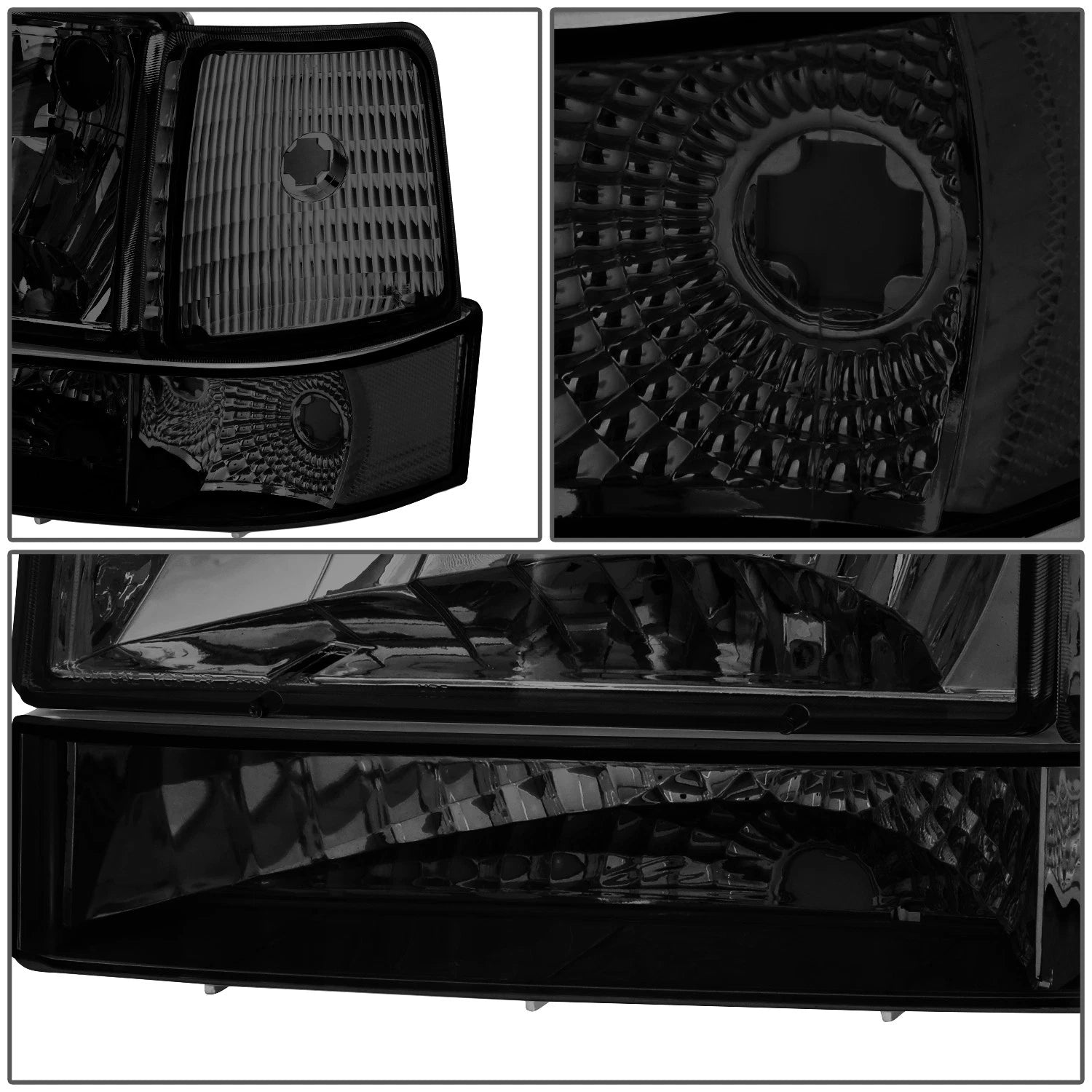Smoked Clear Signal Bumper Headlight for Ford F150/F250/F350 (1992–1996)