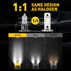 2X H3 LED Fog Light Bulb Conversion Kit 6500K for AUXITO