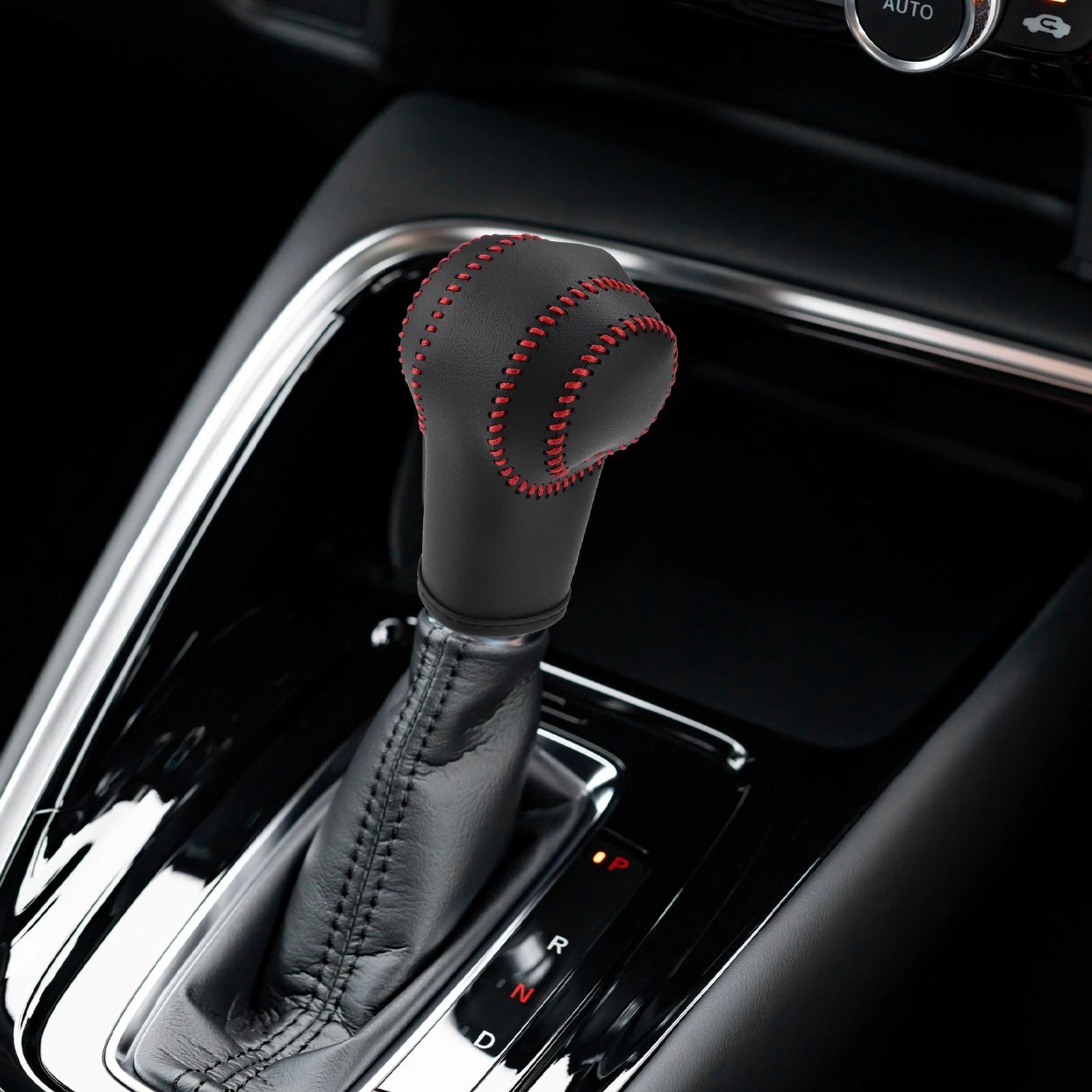 Gear Shifting Knob Cover Trim for Nissan Rogue (2008–2013) Black Red