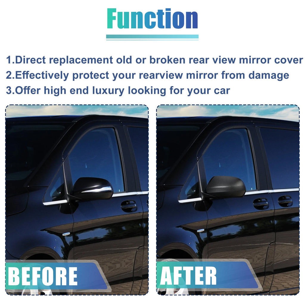 Matte Black Rearview Mirror Cap for Mercedes Vito W447 (2014–Present)