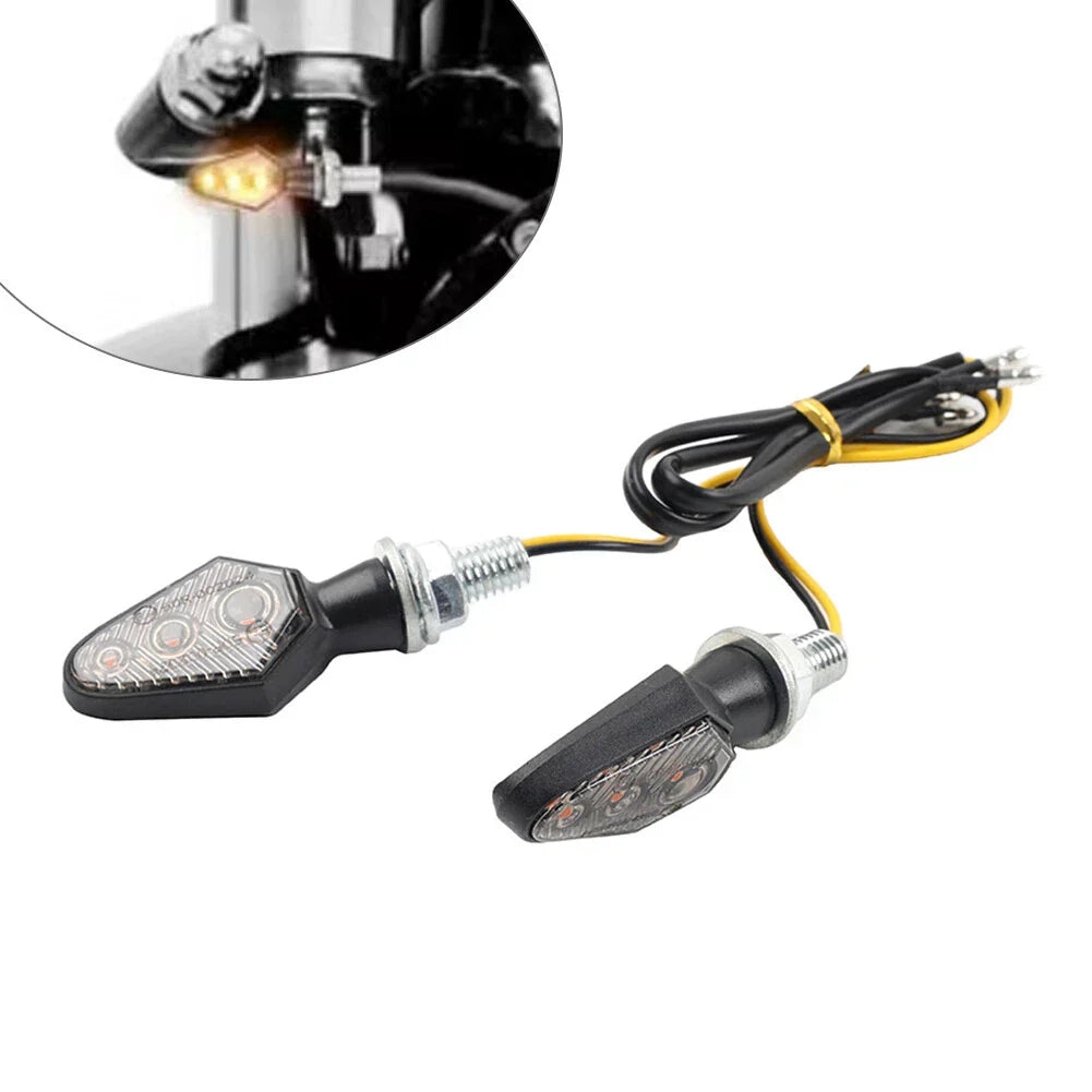 8MM Amber Motorcycle Turn Signal Light Mini Indicator for Honda, Suzuki