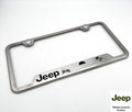 Brushed Stainless License Plate Frame with Jeep Script for Jeep Wrangler (2007–2023)