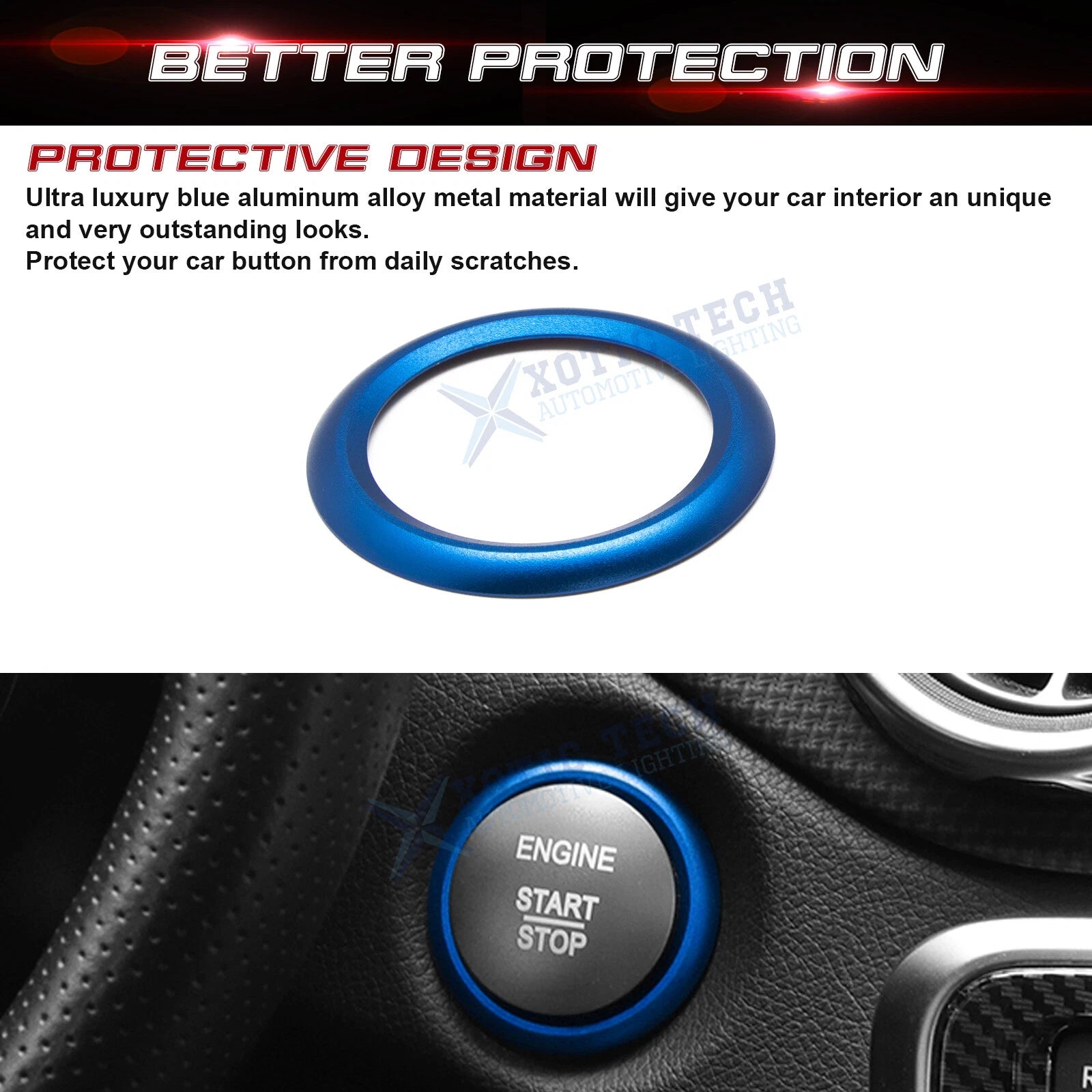 Blue Engine Start Button Ring Trim for Mercedes-Benz B-Class (2010-2019)