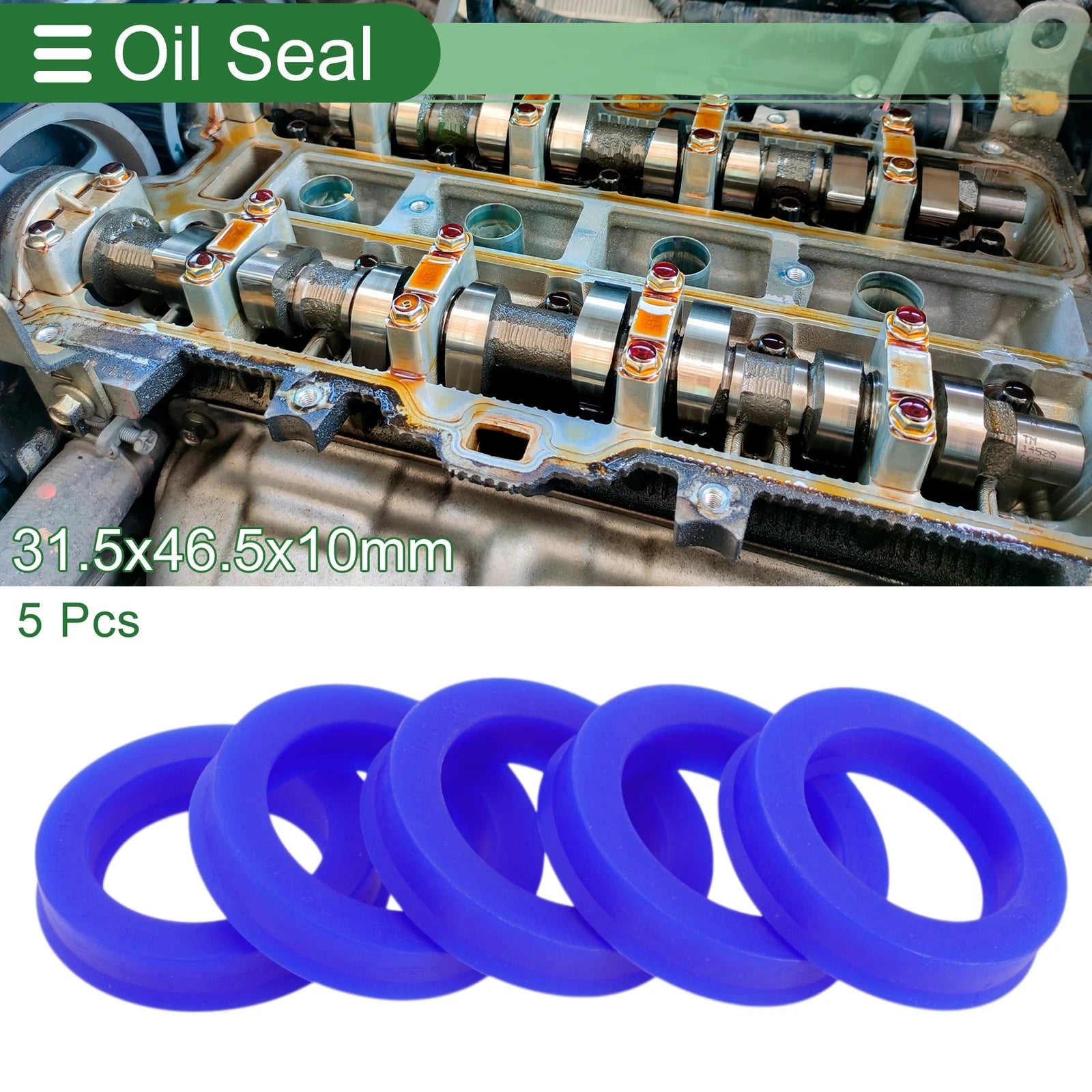 Set of 5 Oil Seal Rotary Shaft Seal TPU 31.5x46.5x10mm High Pressure