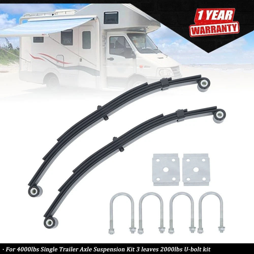 3 Leaf U-Bolt Kit for 4000lbs Single Trailer Axle (2000)