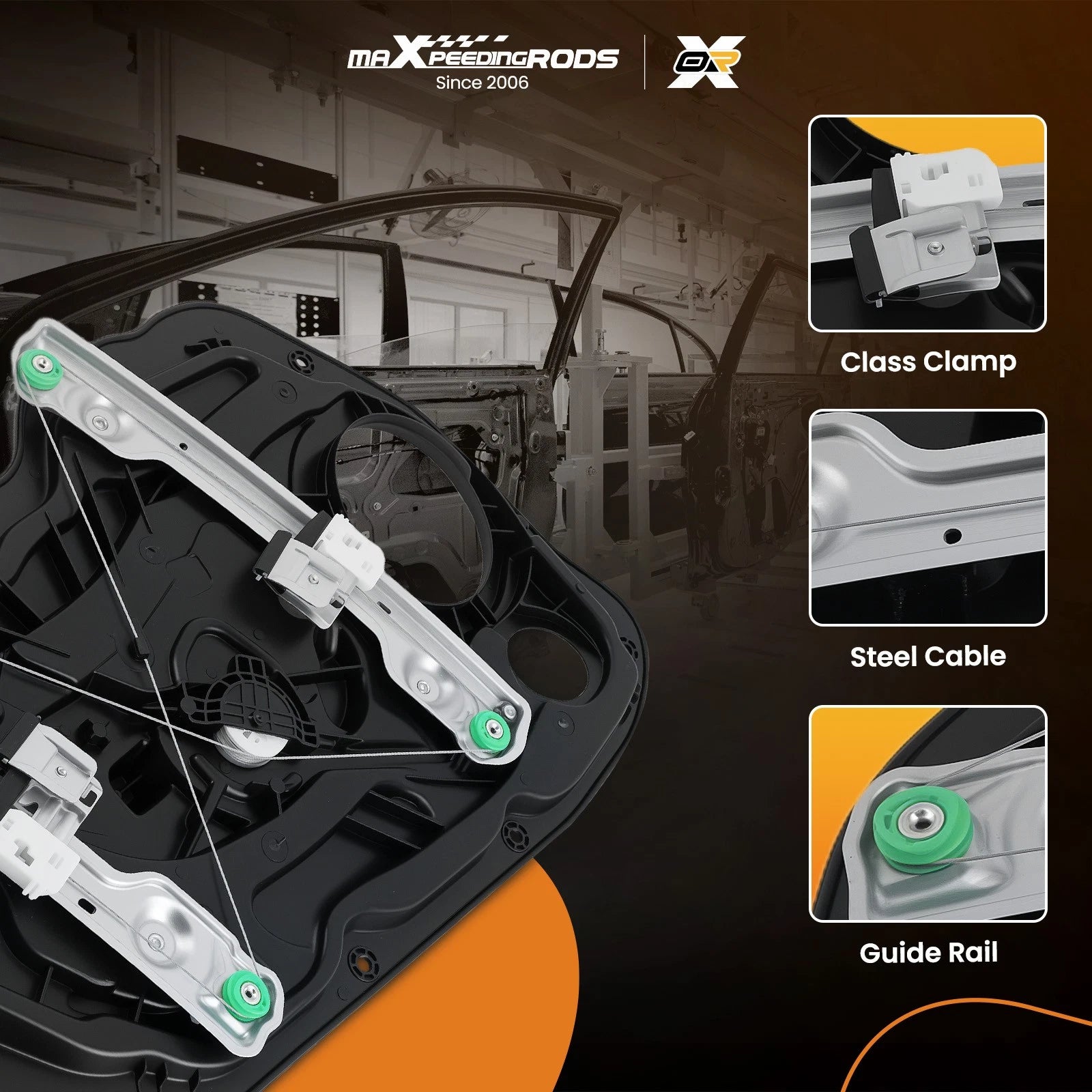 Window Regulator with Motor for Hyundai Elantra Sedan (2011-2016)