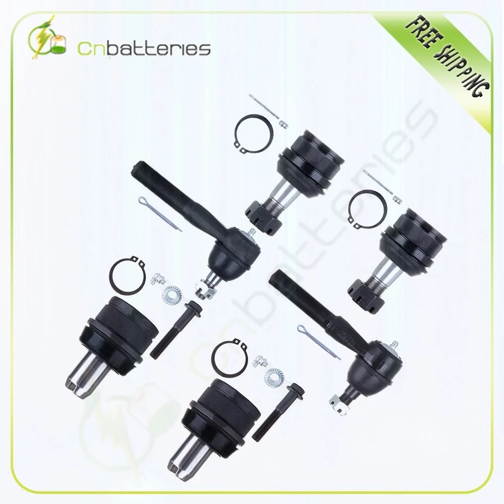 Set of 6 Upper Lower Ball Joints Outer Tie Rods for Ford F-150 (1987–1996)