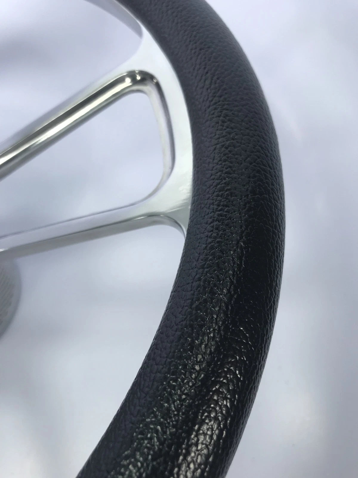 14 Inch Polished Billet 5 Hole Steering Wheel for Black Vinyl Half Wrap