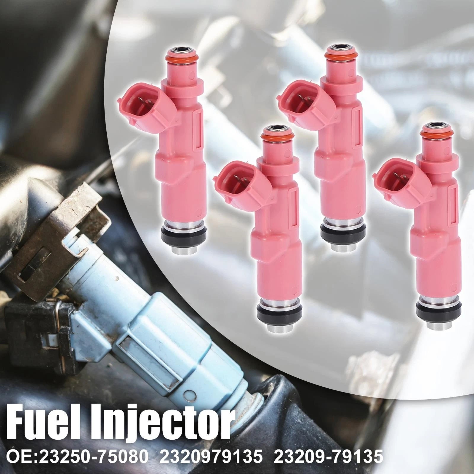 Set of 4 Fuel Injectors 23250-75080 for Toyota Tacoma 2.4L (1998–2004) 4Runner 2.7L (1998–2000)