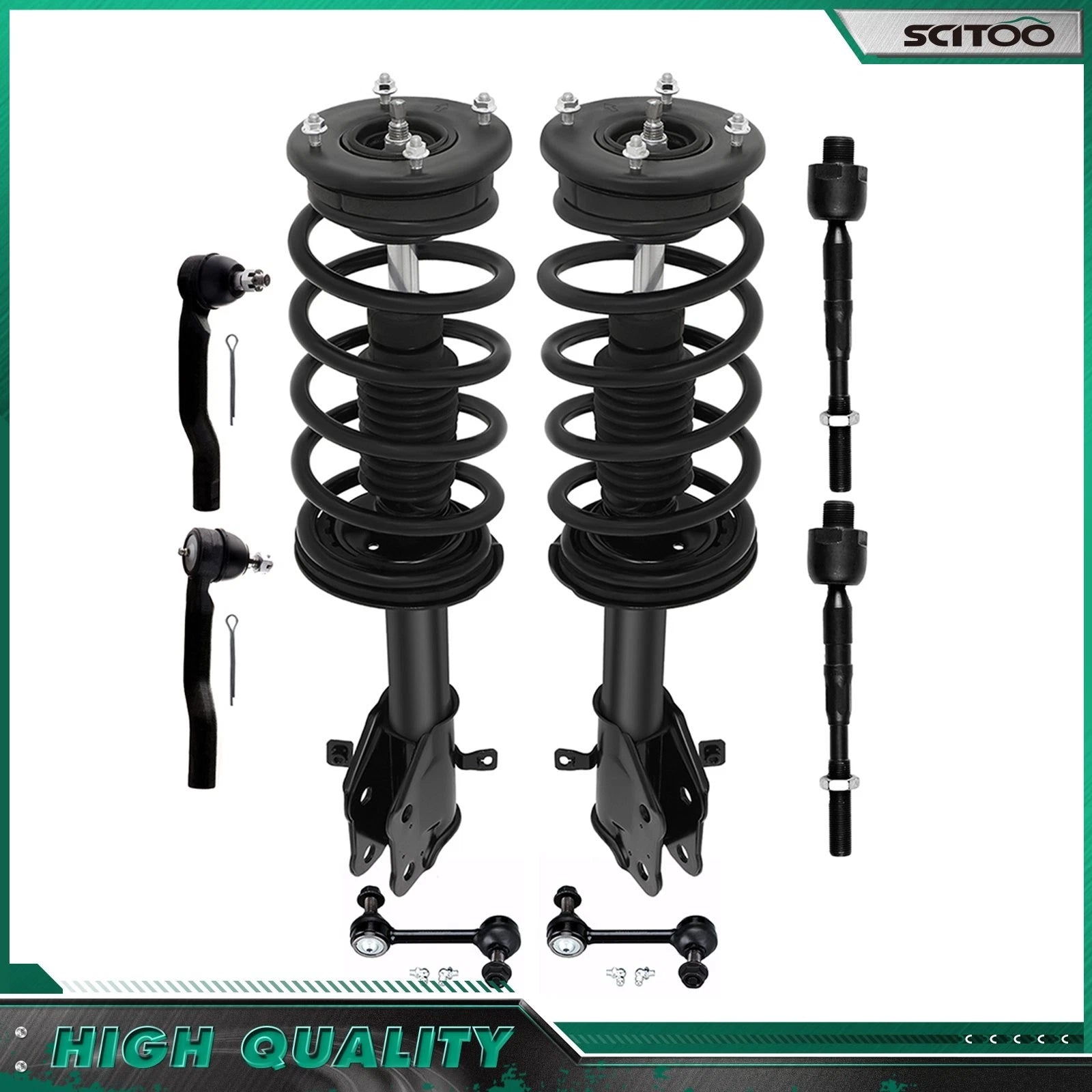Set of 4 Front Struts Sway Bars Tie Rods for Ford Edge Lincoln MKX (2007–2010)