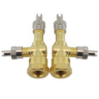 2X TPMS Valve Tee Adapter 3-Way for Motorcycles and Automobiles