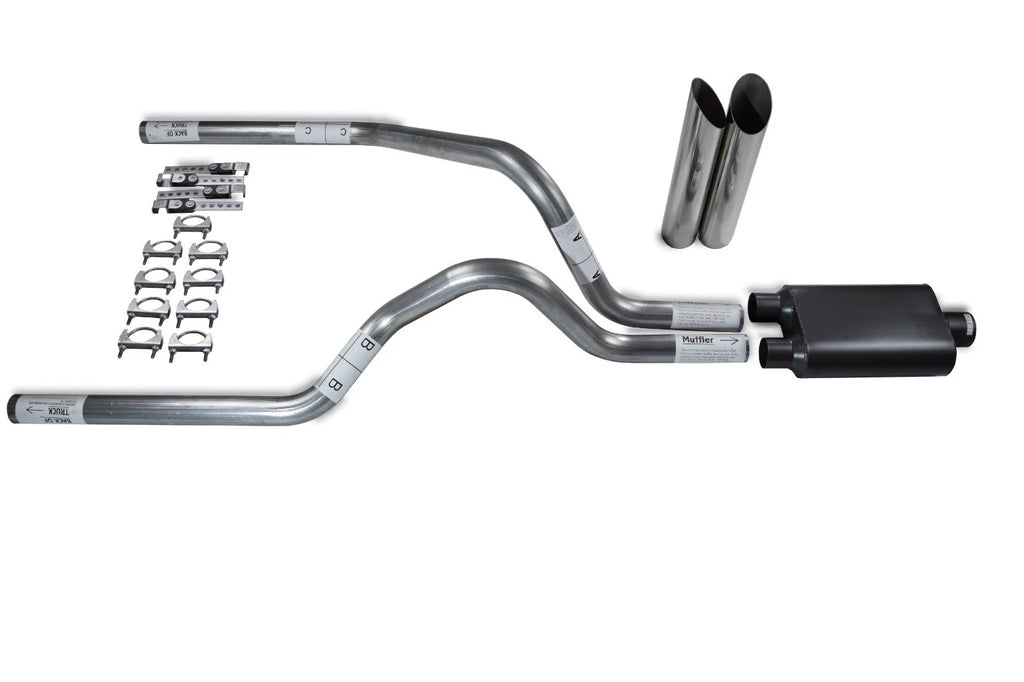 Dual Exhaust Kit for Dodge Dakota (1987–1996) 2.5" with Slash Tips