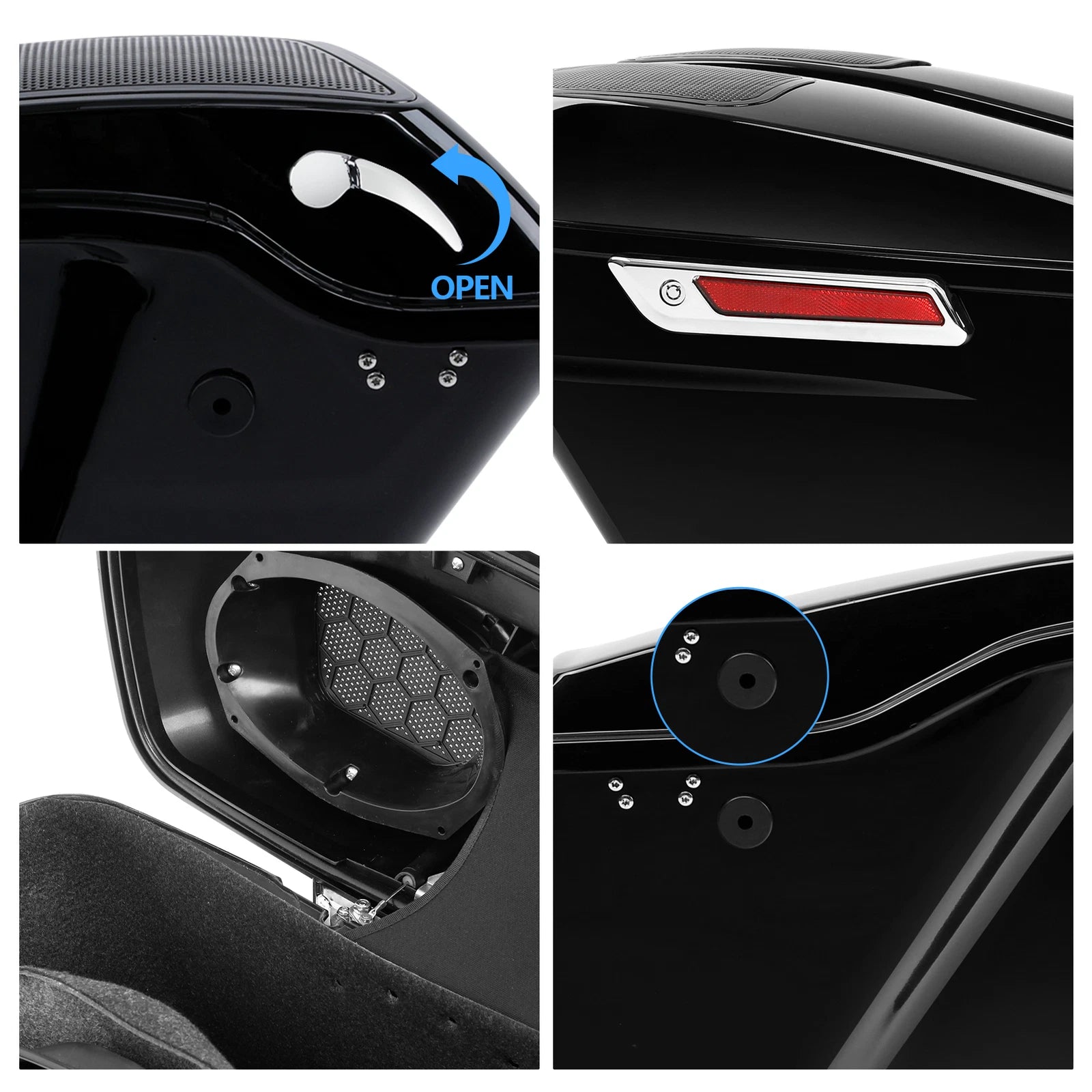 Extended Stretched Saddlebag Speaker Lids for Harley CVO Touring (2014–2024)