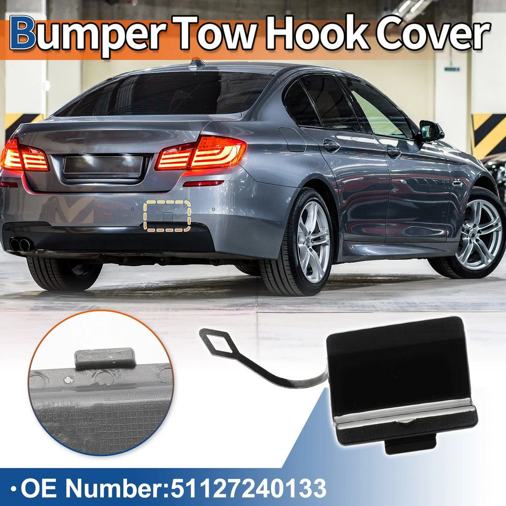 Rear Car Bumper Tow Hook Cover for BMW 5 Series Black Sapphire