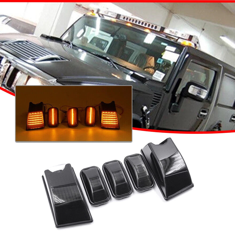 5X Smoke Amber LED Cab Roof Running Light for Hummer H2 (2003–2009)