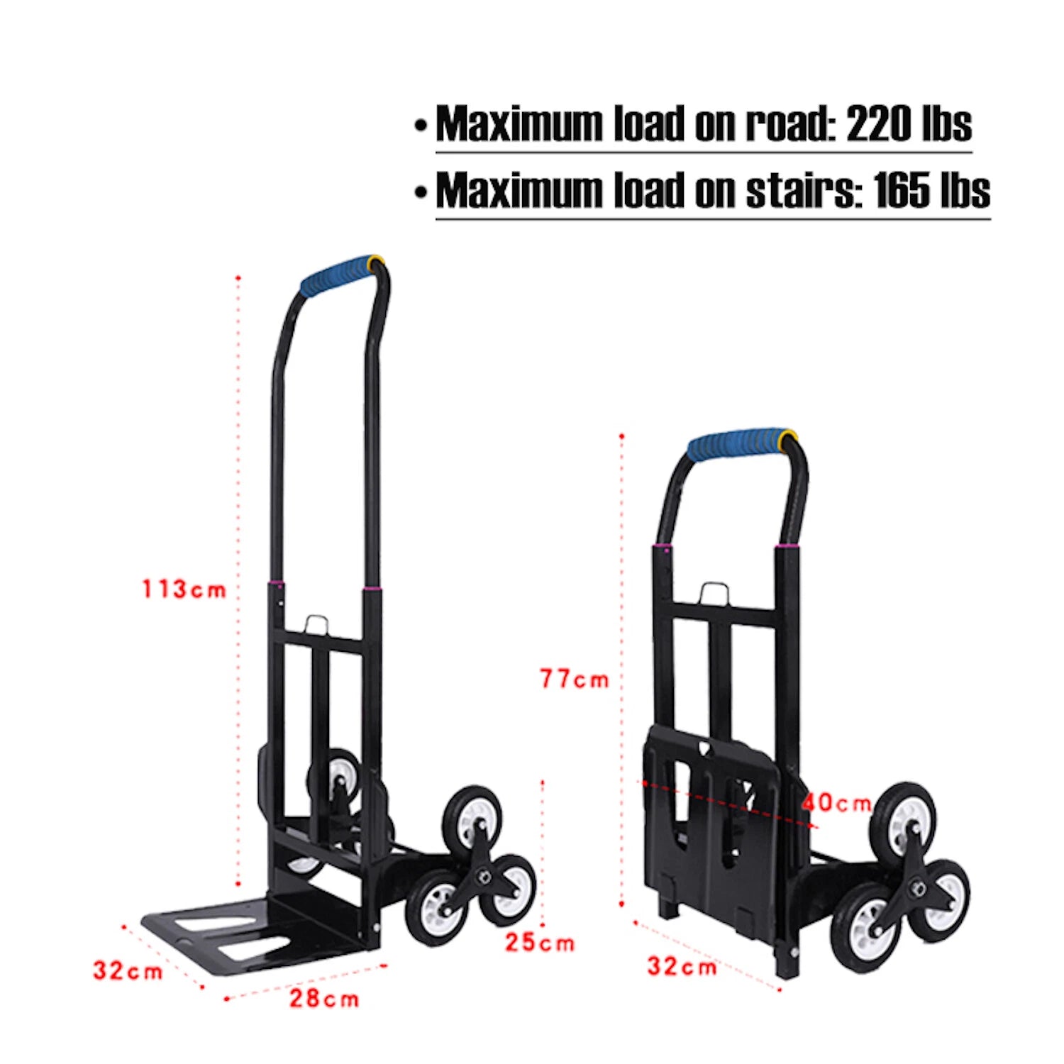 Portable Stair Climbing Hand Truck Dolly for All Terrain (2010–2023)