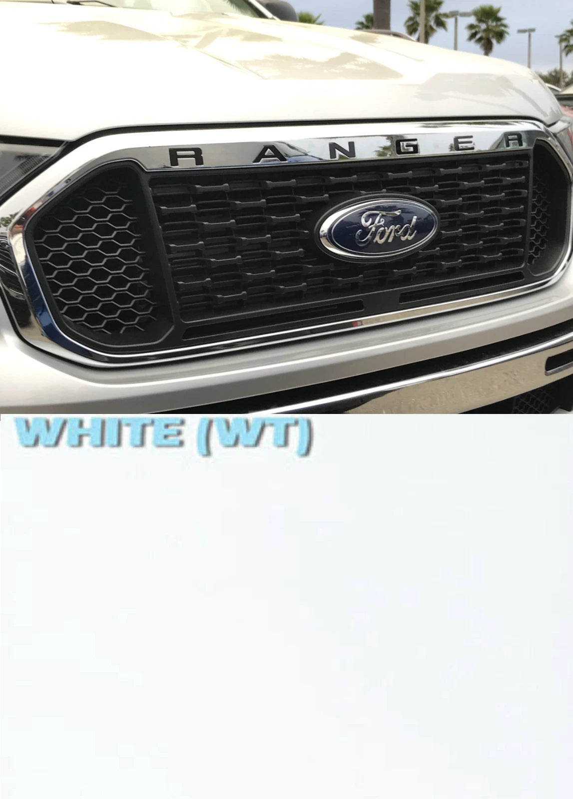 Front Grille Letter Inserts ABS Plastic for 2019–2023 Ford Ranger