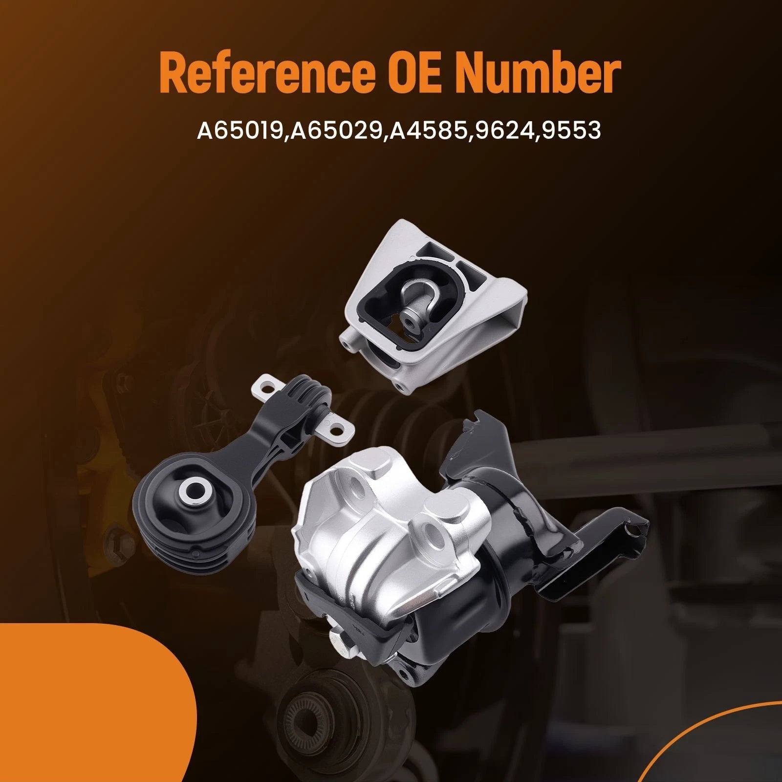 3X Engine Motor Mount Kit for Honda Civic 1.3L Hybrid (2006–2011) A4585 A65029