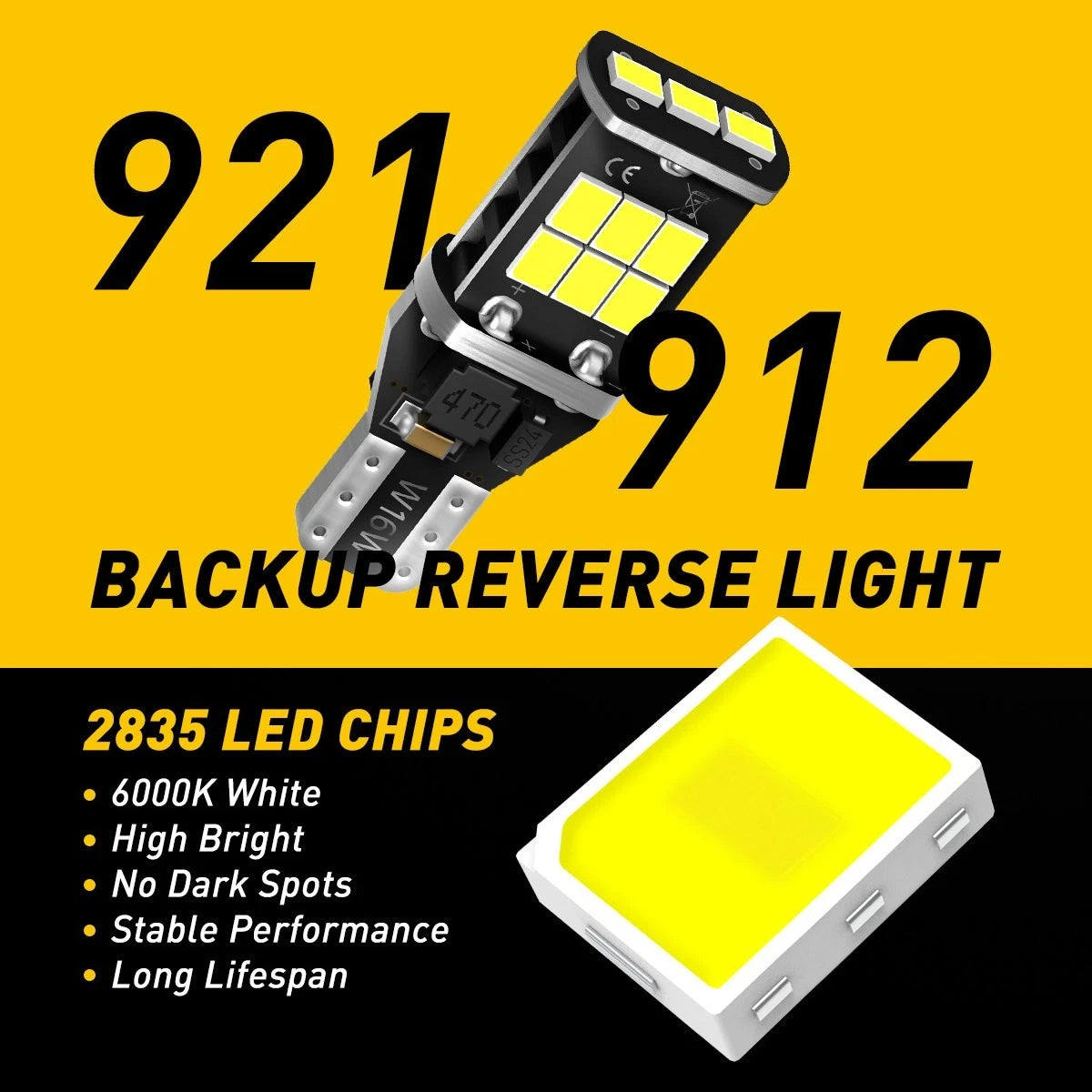 2X LED Backup Reverse Light Bulb 6000K for Audi E (YYYY–YYYY)