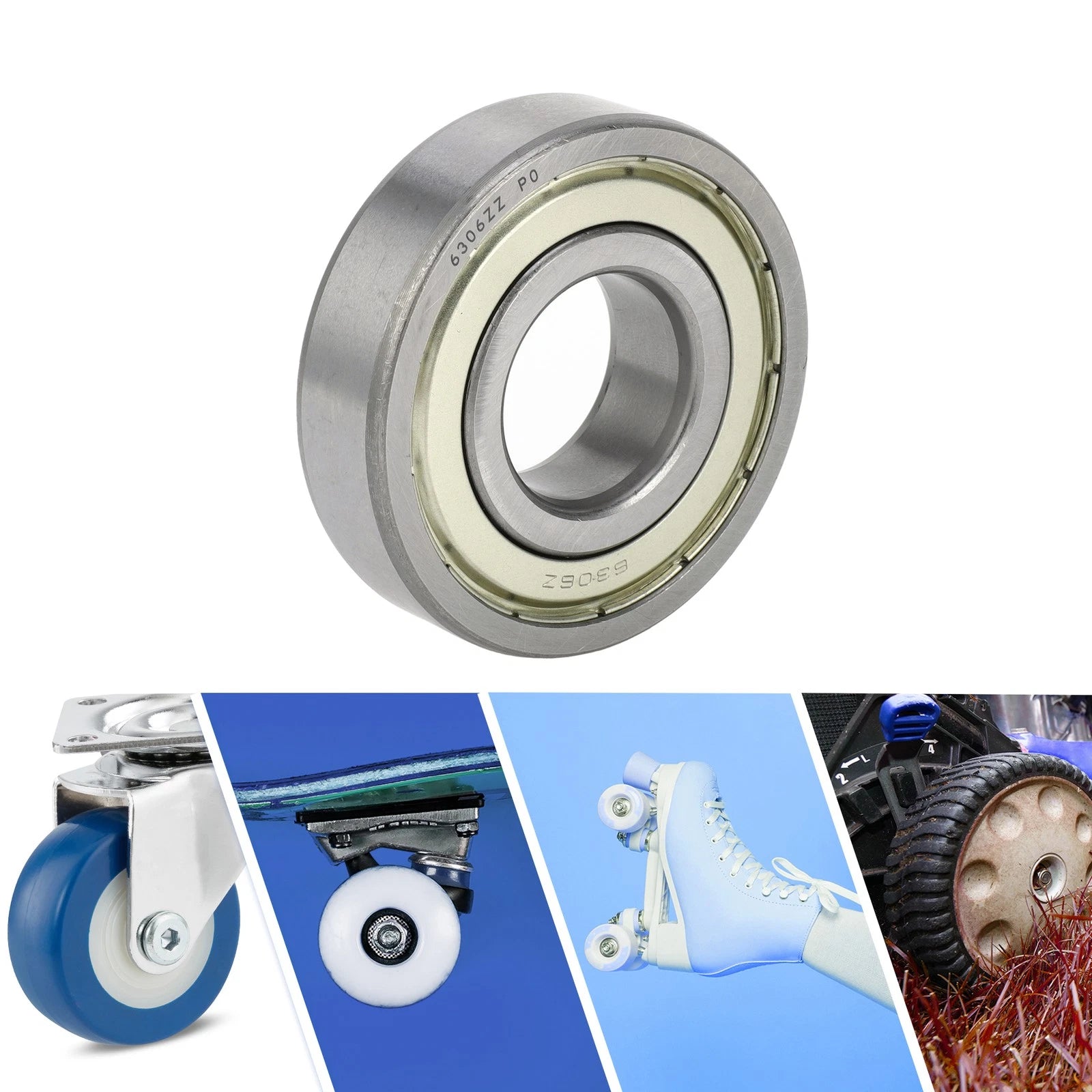 6306ZZ Deep Groove Ball Bearing for Scooter Skateboard Wheel (30x72x19mm)