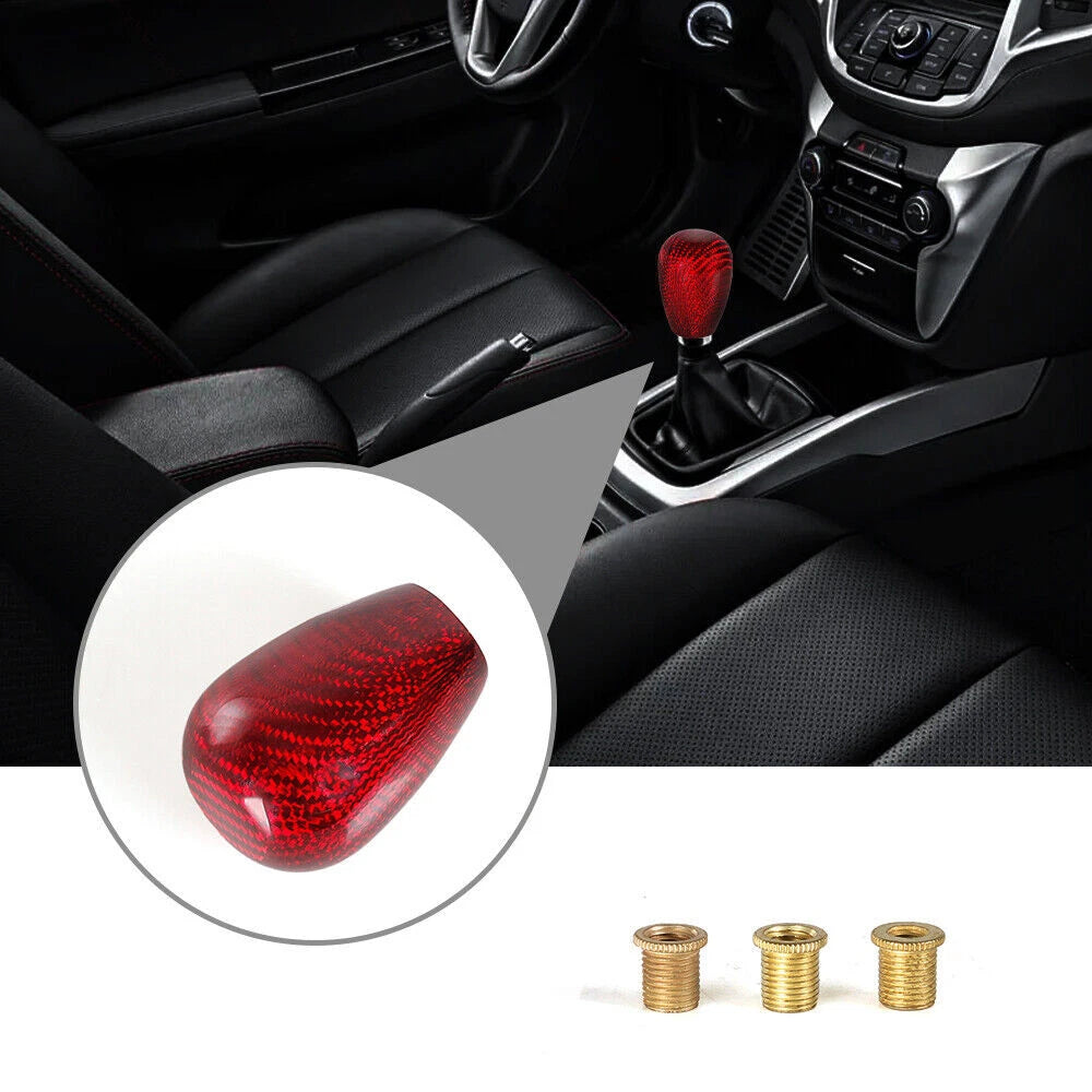 Universal Red Carbon Fiber Gear Shift Knob for Manual 5/6 Speed