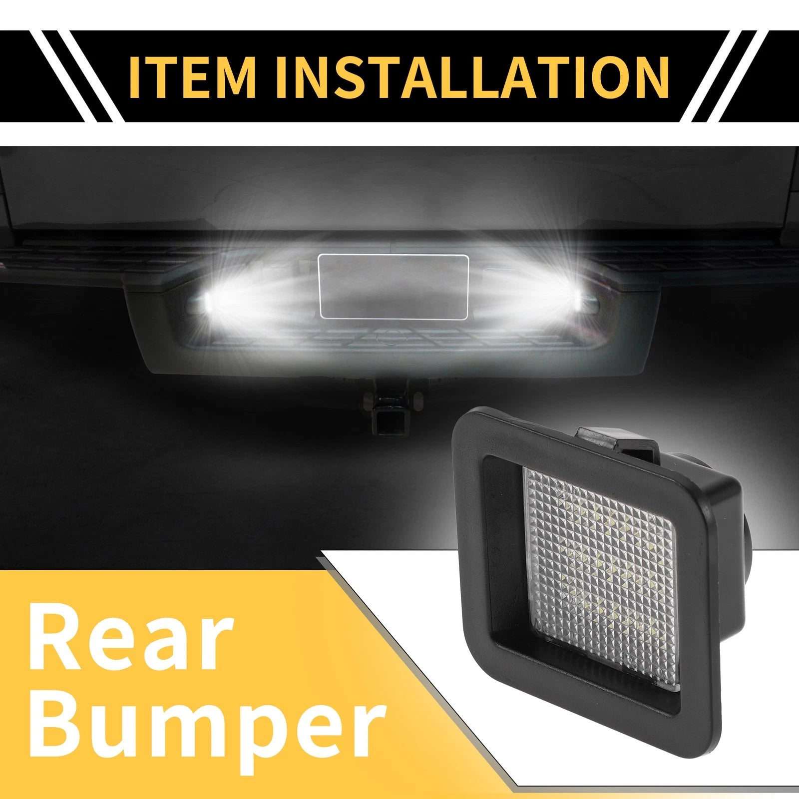 2X License Plate Light Tag Lamp White for Ford F-150 (2015–2023)