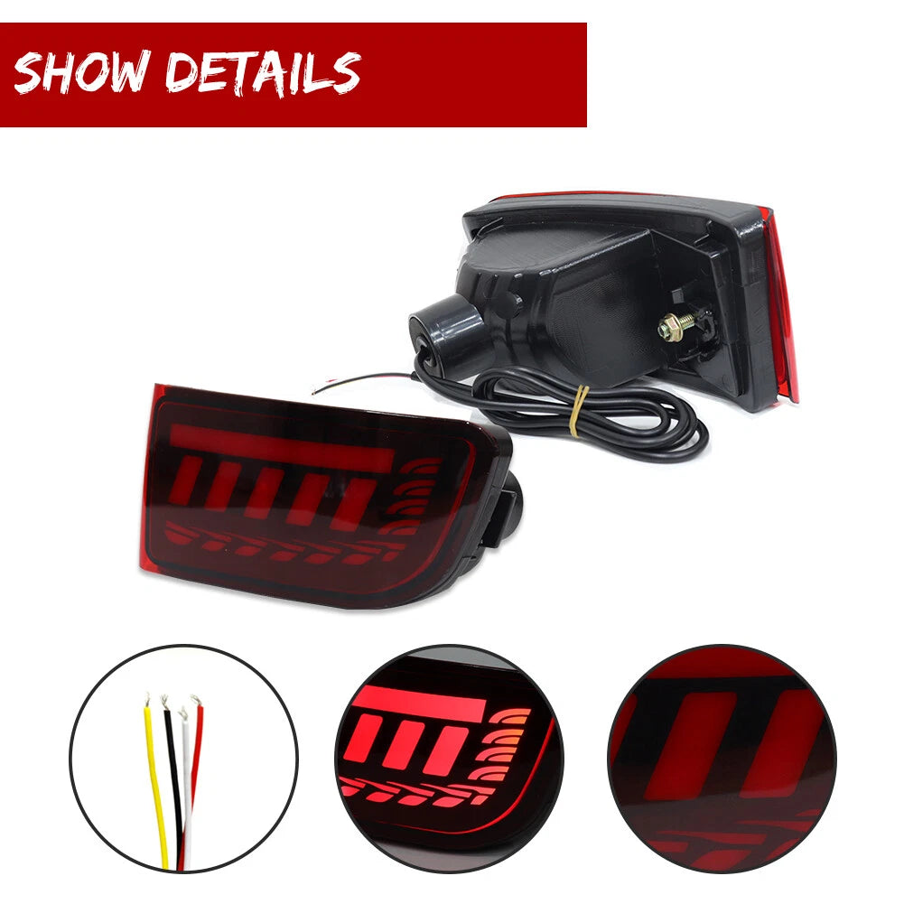 Red LED Rear Bumper Reflector Tail Lights for Toyota 4Runner (2003–2005)