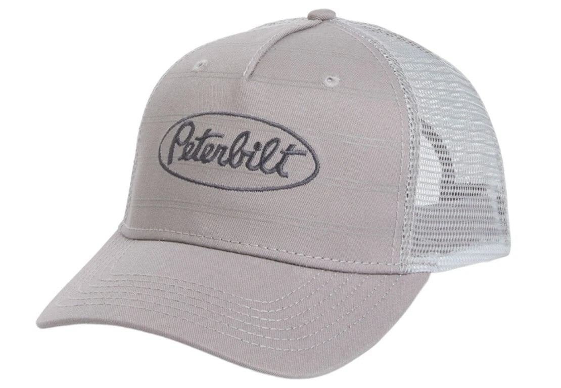 Reflective-Striped Mesh Cap for Peterbilt Trucks