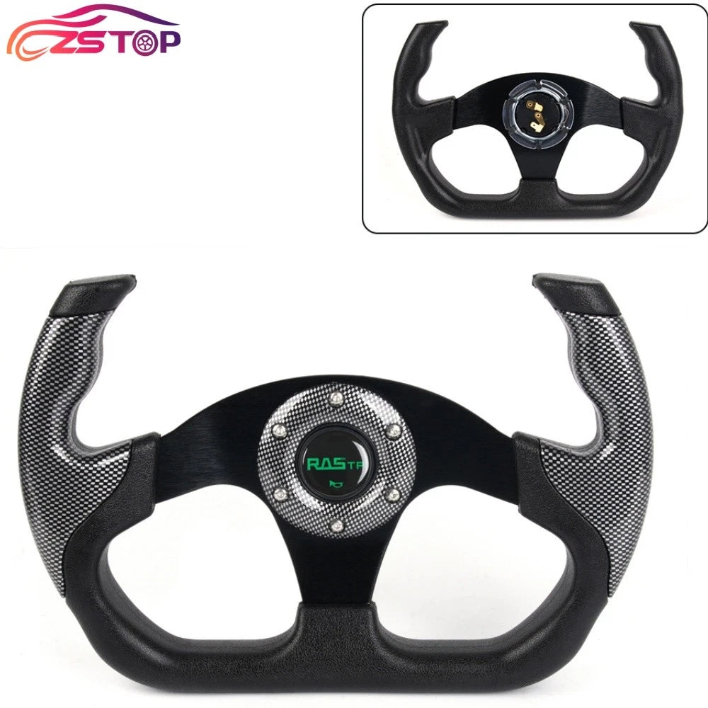 13" Flat Drift Racing Steering Wheel with Horn Button