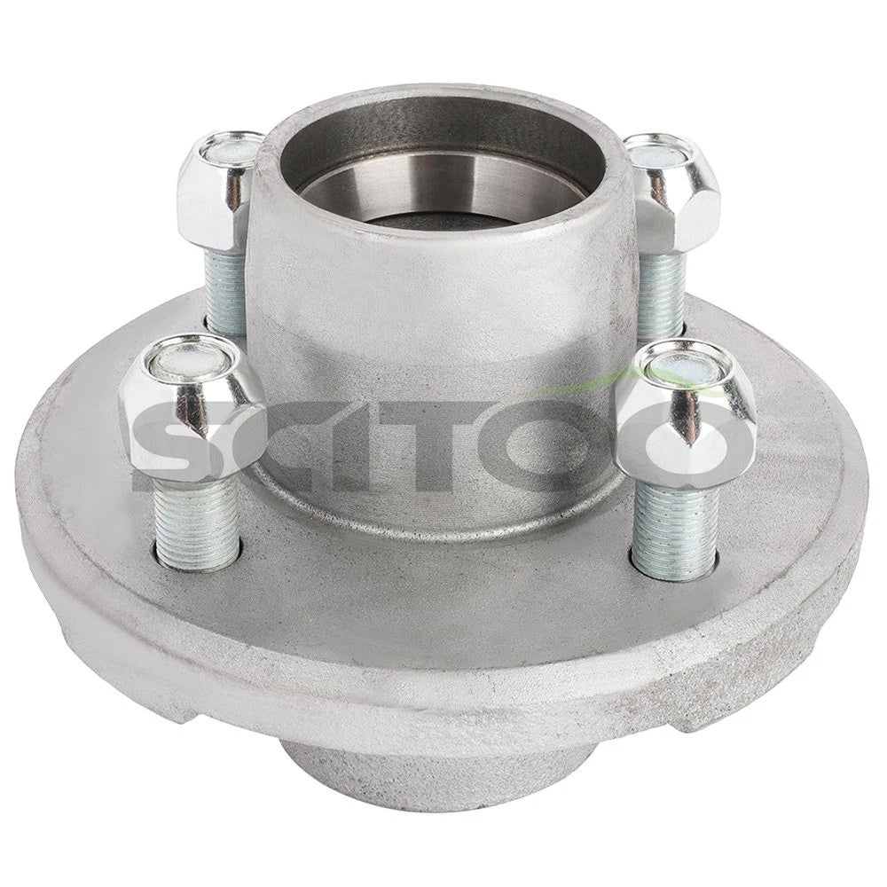 Set of 4 Galvanized Hubs & 44649 Bearings for Boat Trailer