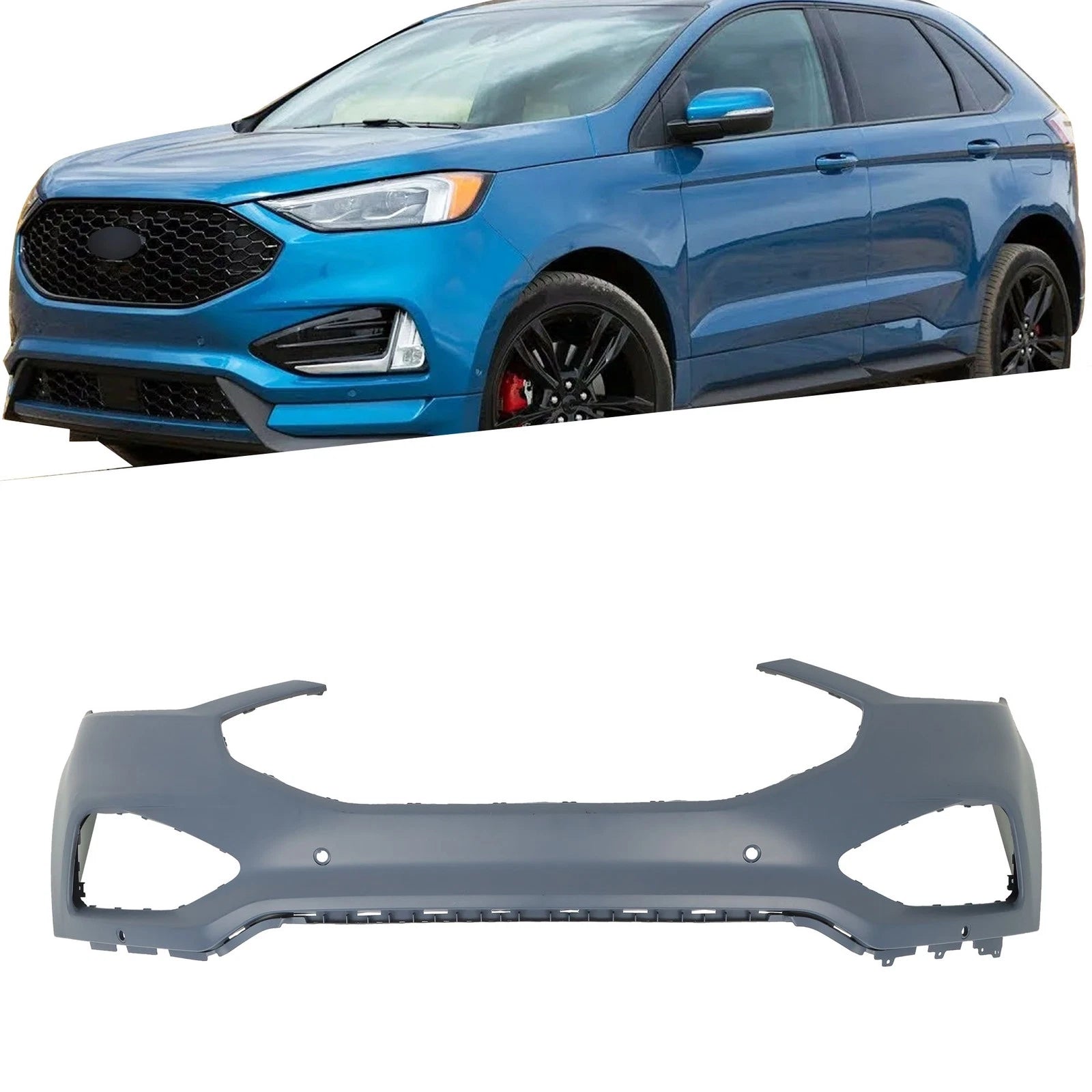 Front Upper Bumper Cover for Ford Edge (2019-2024) with Park Assist