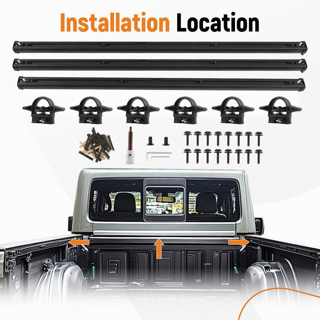 Trail Rail System Tie Down Rails for Jeep Gladiator JT (2020–2023) 82215956