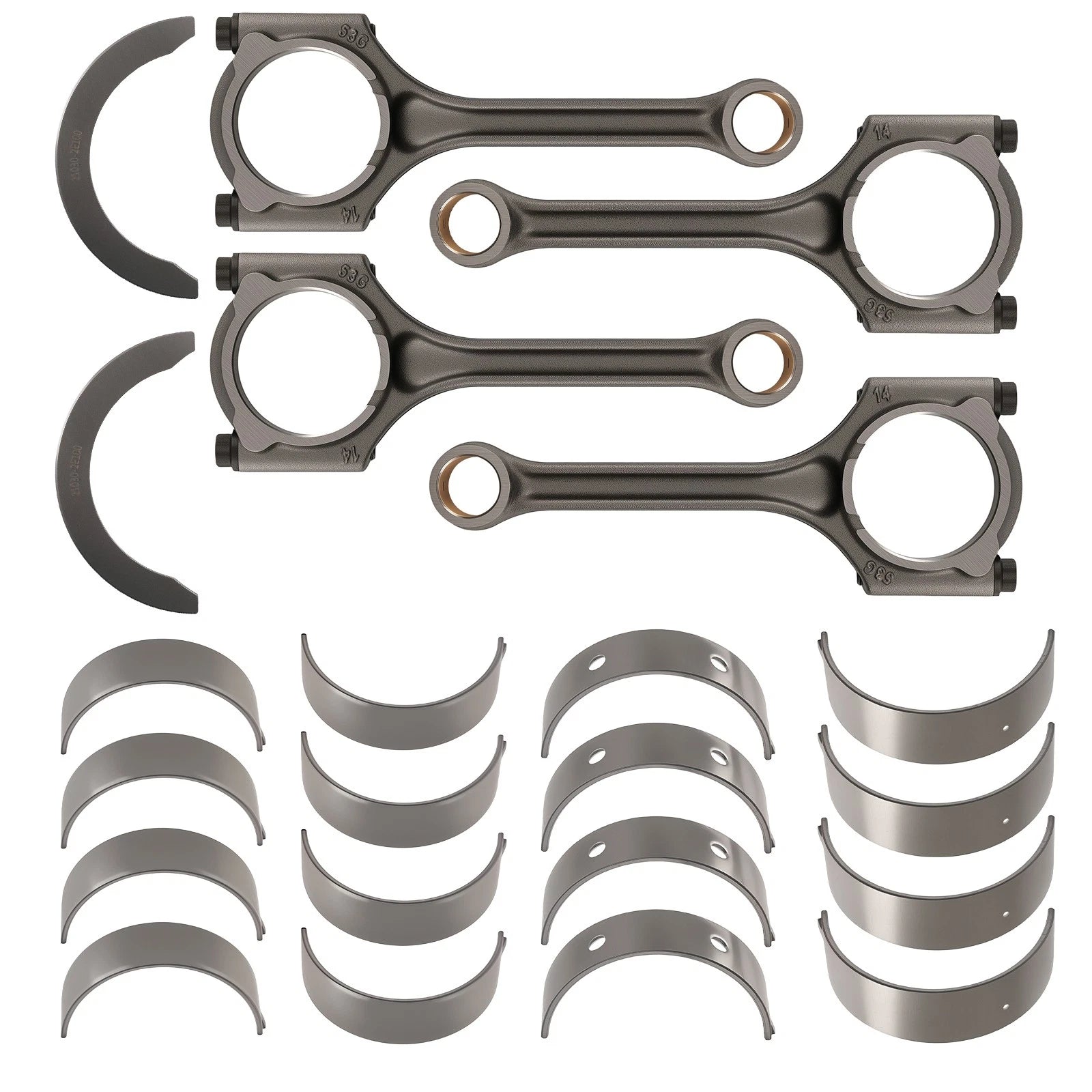 Set of 4 Engine Connecting Rods with Bearings for Hyundai Elantra Tucson (2011–2016)