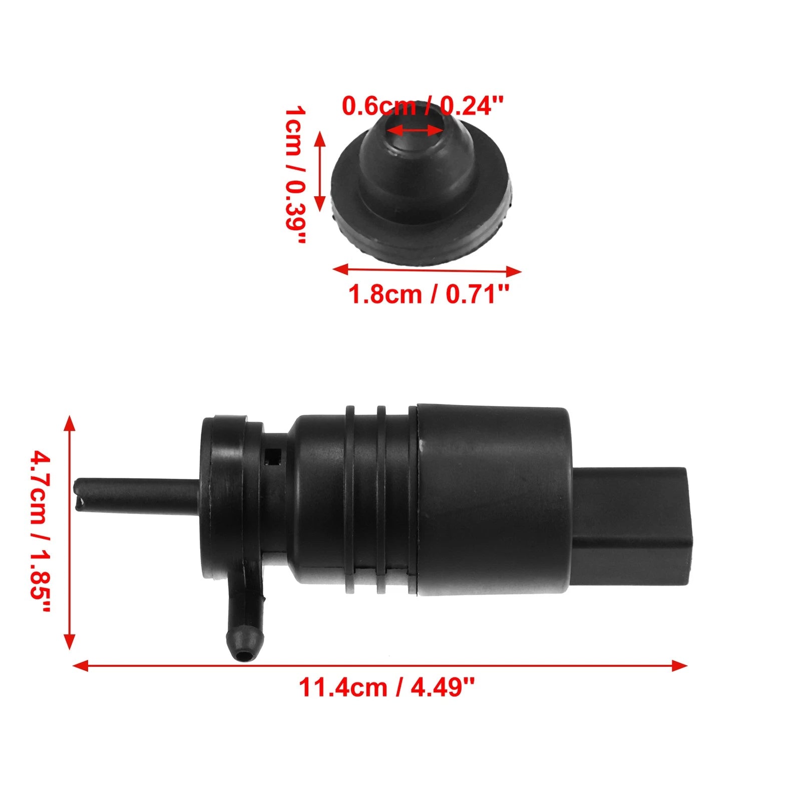 Windshield Washer Motor Pump with Grommet for Honda Pilot (2003–2008) 76806-SZA-A01