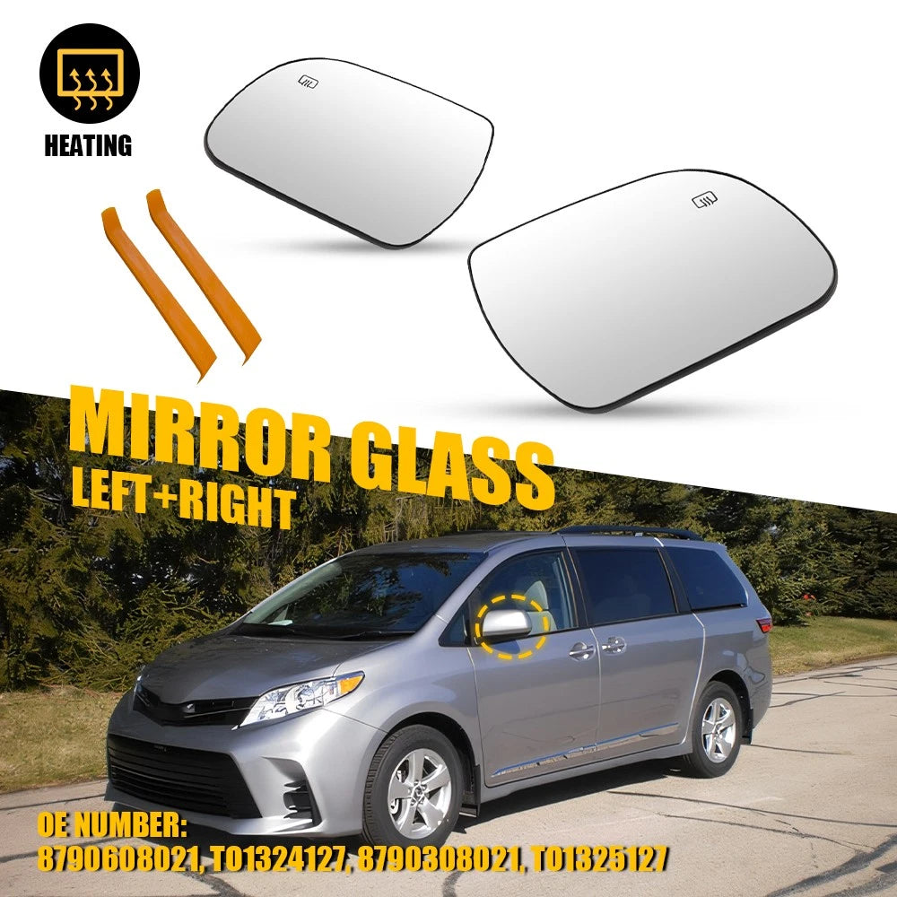 Heated Tow Mirror Glass for Toyota Sienna (2011–2019) TO1325127