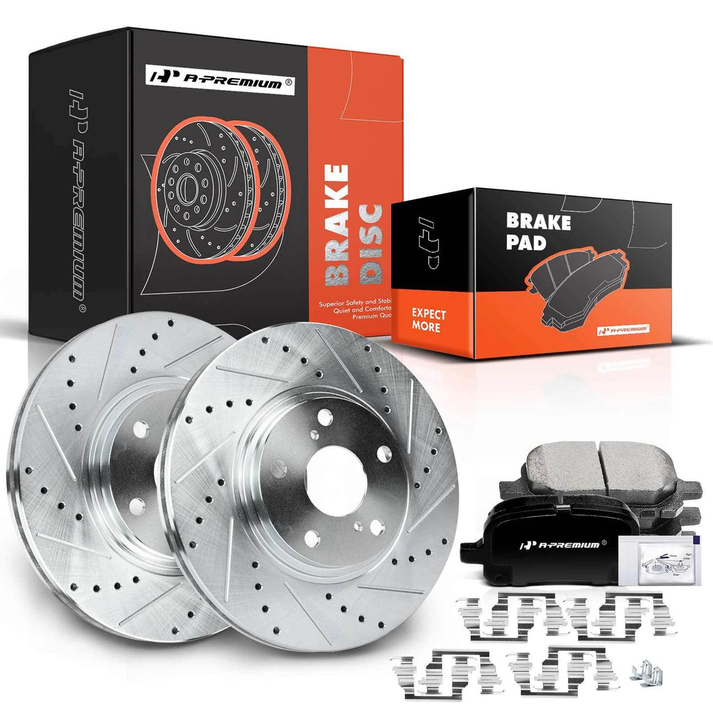 Front Drilled Brake Rotors and Ceramic Pads for Lexus RX300 (1999-2001)