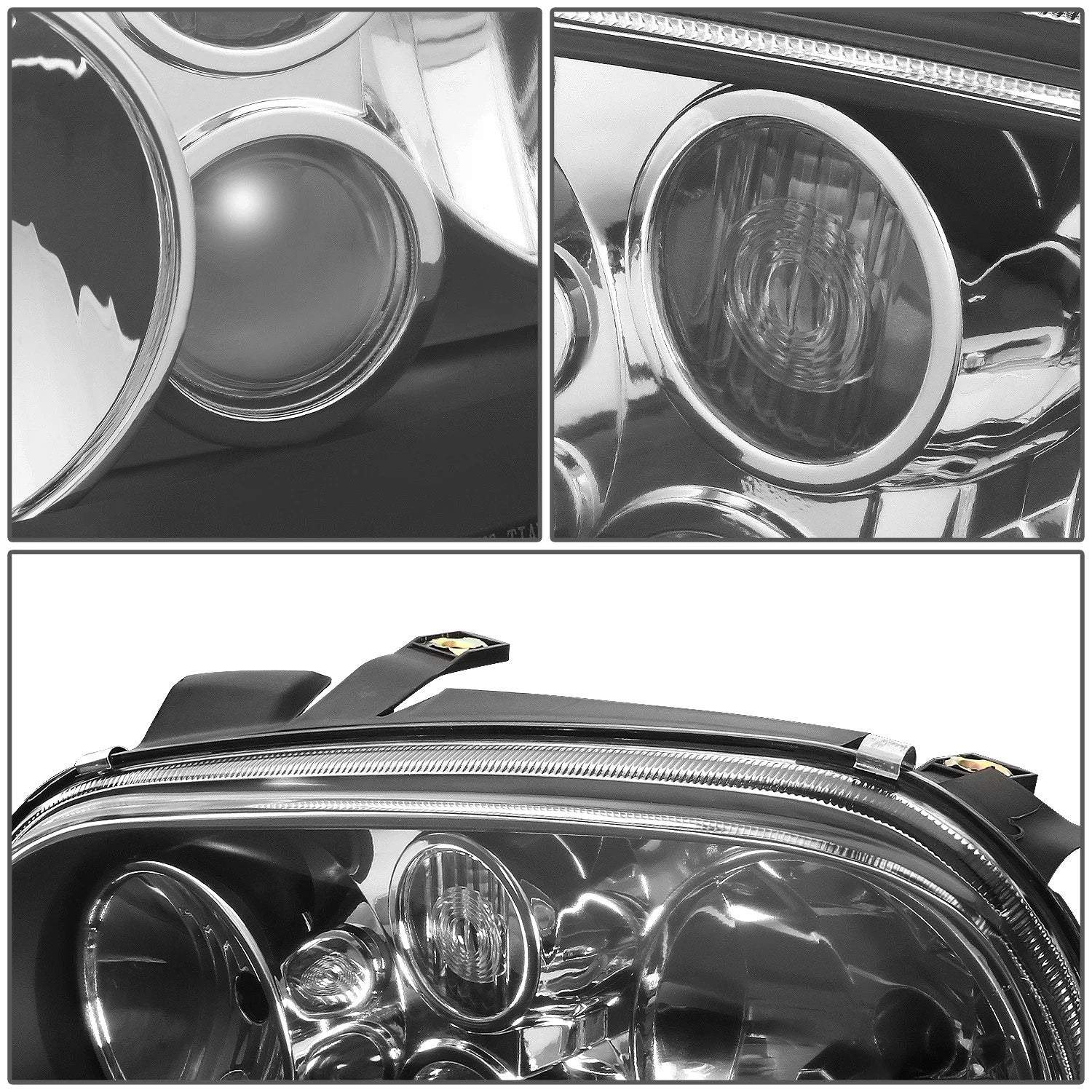 Pair of Headlights for VW Golf GTI (1999–2006) - Black Housing, Clear Lens