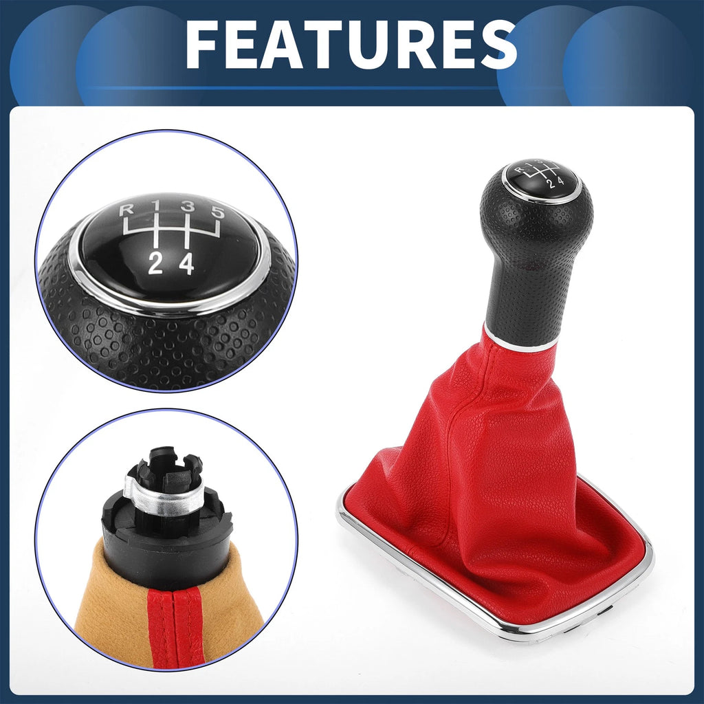 5 Speed Gear Shifter Knob with Cover for Volkswagen Bora Golf MK4 (1998–2006)
