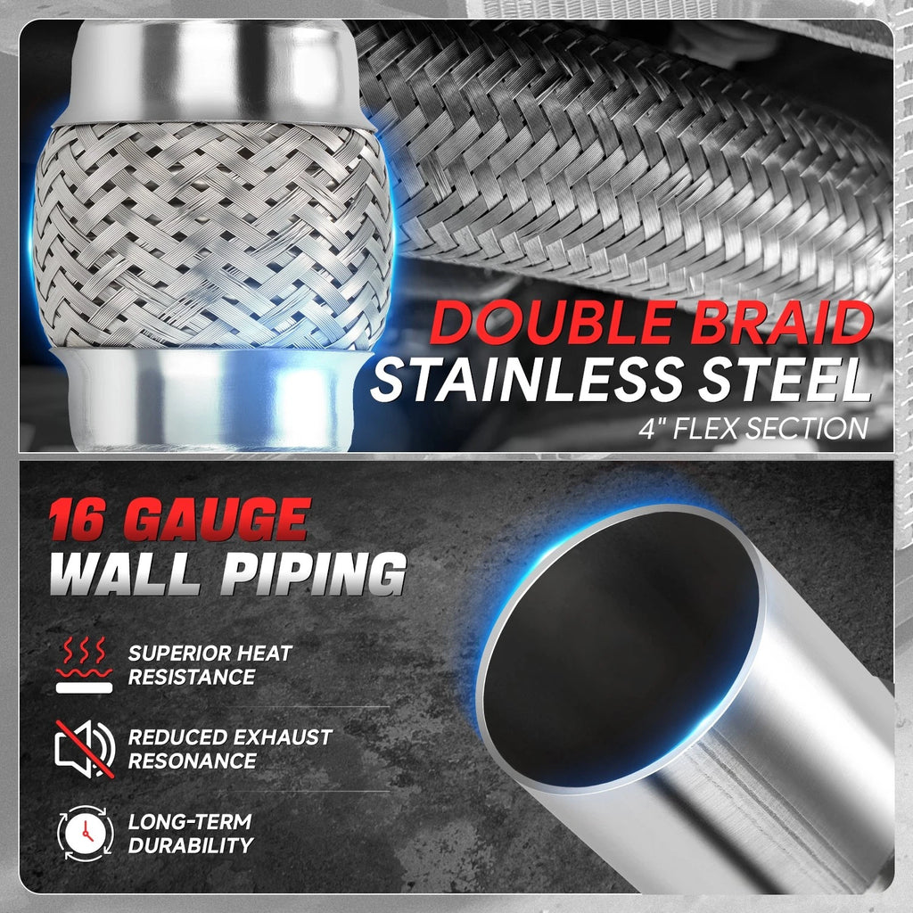 2.5" OD 16-Gauge Stainless Steel Flex Pipe for Custom Exhaust (Fits )